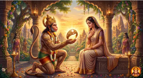 हनुमान जी ने मुद्रिका गिराई